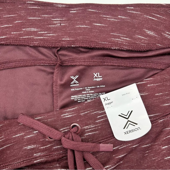 Xersion Women’s Bold Burgundy Mid Rise Moisture Wicking Jogger Pant Sizes L XL - Picture 9 of 10